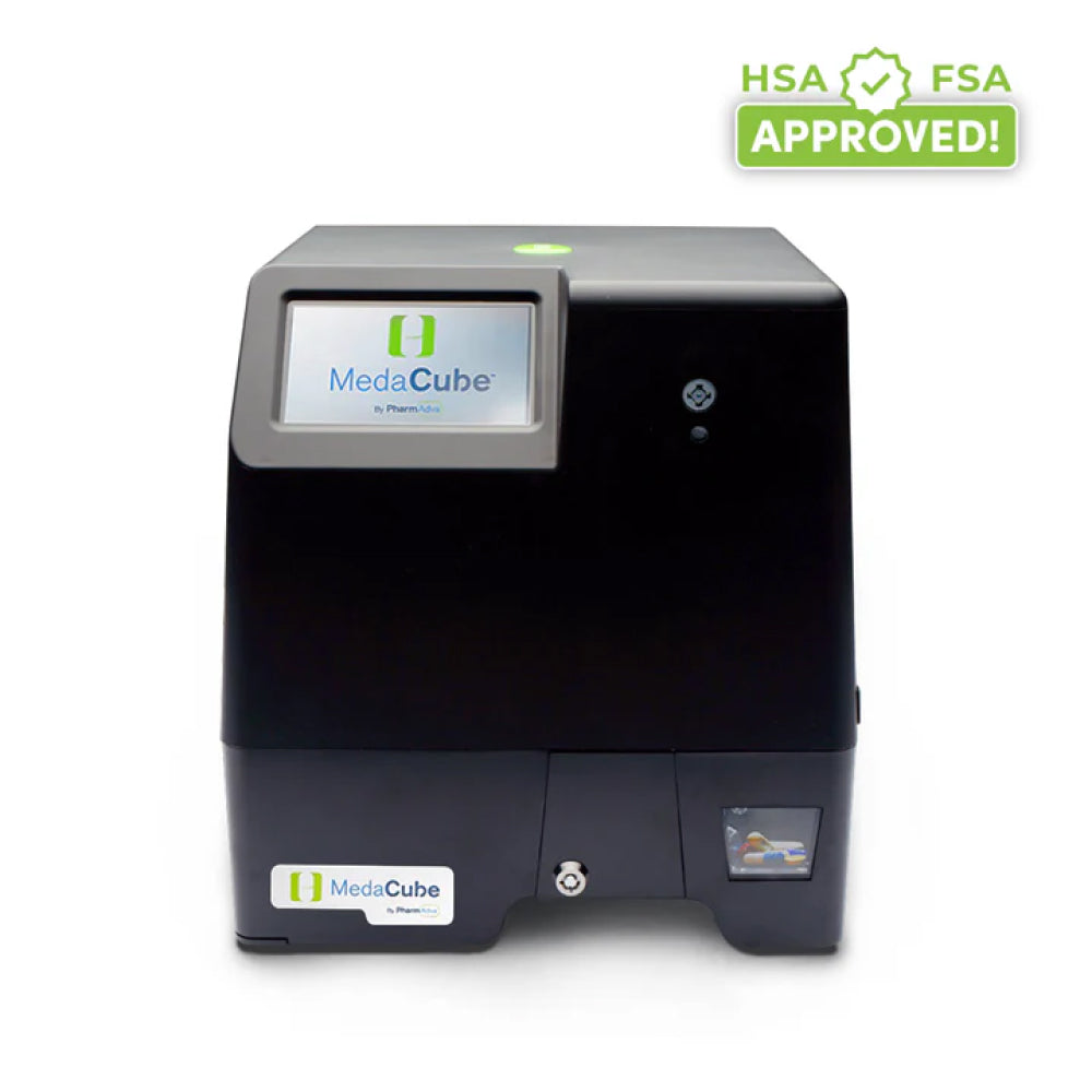 Black device labeled &